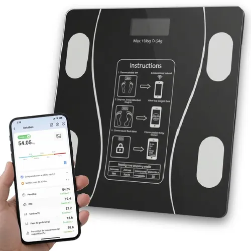 Balança Domestica de Pesagem Corporal 180kg Preta Pilhas Inclusas Marca Mfl Preto — R$ 38,96 em Mercado Livre, 61% OFF