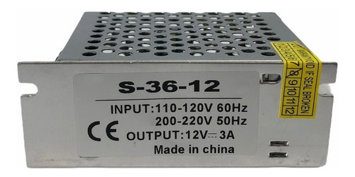 Fuente De Alimentacion Metálica 12v 3a Tiras Led
