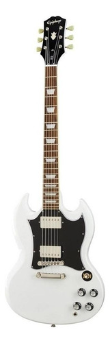 Guitarra elétrica para  canhoto Epiphone Inspired by Gibson SG Standard de  mogno alpine white brilhante com diapasão de louro indiano