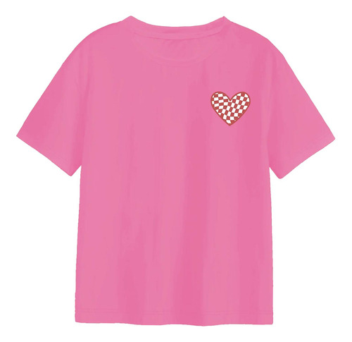 Camiseta De Manga Corta Rosa Para Mujer, Estilo Urbano, Para