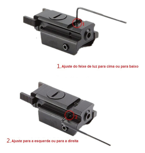 Mira Laser Sight Red Dot P/ Airsoft Paintball 20mm Metal
