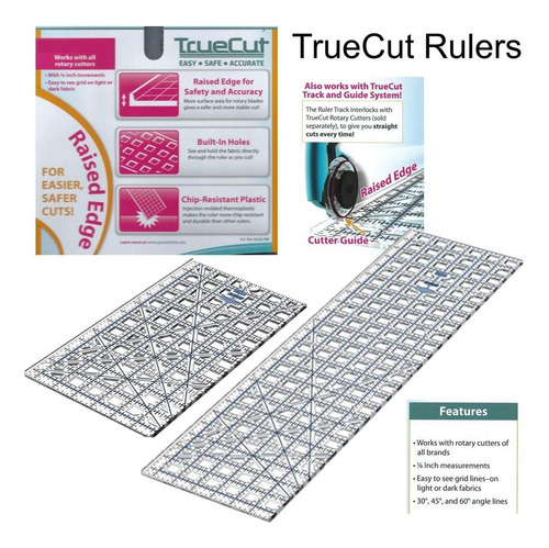 Conjunto De Cortador Rotativo De Truecut-3 Ítems: Regla De Y