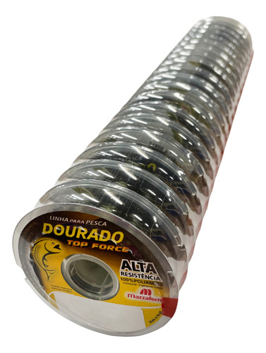 20pçs Linha Mono Dourado Top Force 0,25mm 10,6lbs 100m