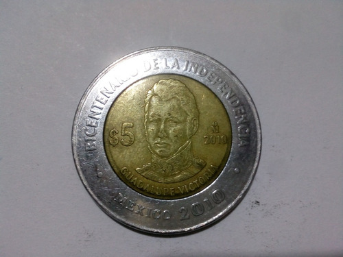 Moneda De 5 Pesos Conmemorativa, Guadalupe Victoria