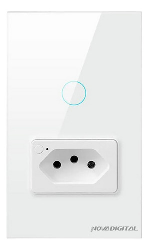 Interruptor Com Tomada Inteligente Wifi Novadigital 1 Botão