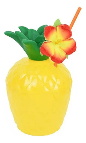 Q Copas De Fiesta Hawaianas Con Coco Y Piña, 1 Pieza