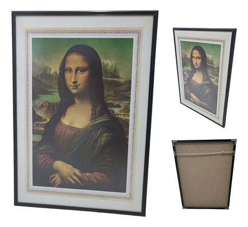 Cuadro Clásico Monalisa M Aluminio Vidrio Mate 50x35 Intacto