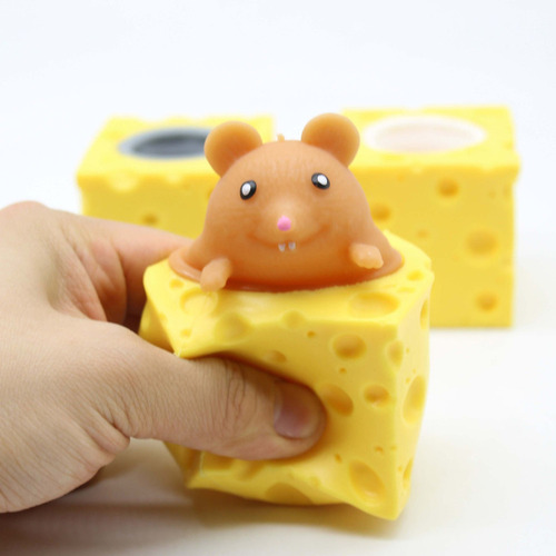 Juguete Para Apretar Y Aliviar El Estrés, Con Queso Y Ratón