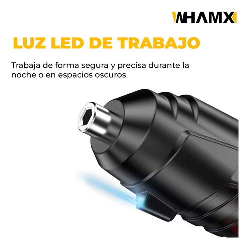 Set Mini Destornillador Inalambrico Rotador Negro Whamx