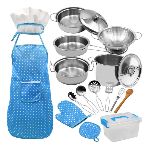 Kitchen Playset Utensilios Educativos Para Niños (azul)