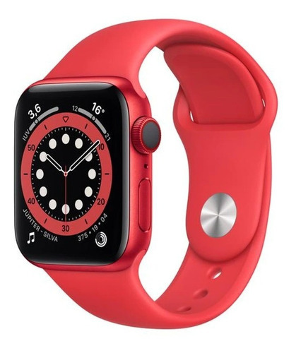 Apple Watch  Series 6 (GPS+Cellular) - Caixa de alumínio vermelho de 40 mm - Pulseira esportiva vermelho