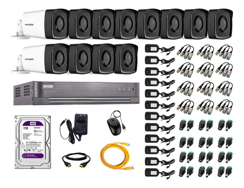 Cámaras Seguridad Exterior It3f Kit 12 Hikvision Full Hd 1tb