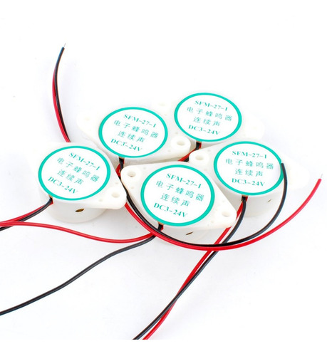 Imagen 3 de 5 de Buzzer Activo Zumbador Piezoelectico 3v-24v Sfm-27 Arduino