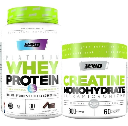Proteina Whey X 1kg + Creatina X 300gs Gr Star Nutrition !