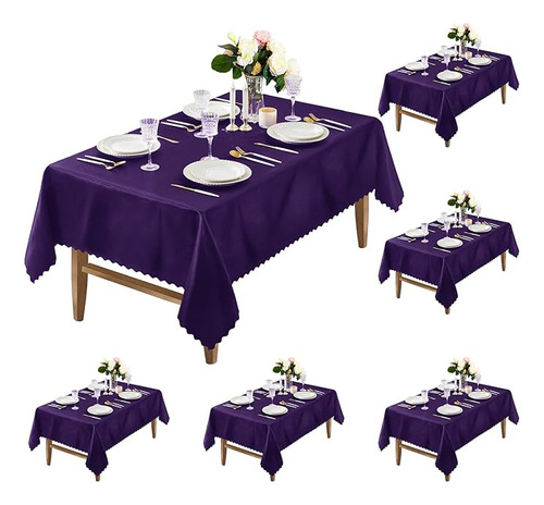 Mantel Rectangular Saten Morado 58 X 102 Pulgadas Mantel Fes