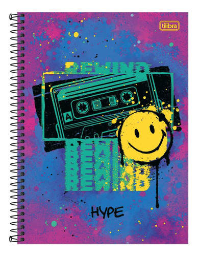 Caderno C/d Univ Hype 10 Mat. 160 Fls. Colorido Hype Tilibra