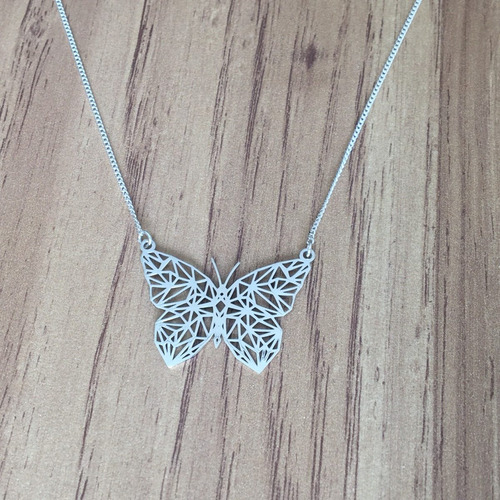 Imagen 4 de 10 de Collar Mariposa Plata .925 Agálea Joyería