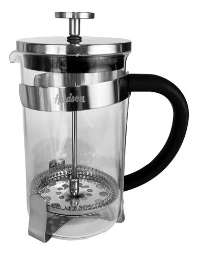 Cafetera Manual Embolo Vidrio Y Acero 1000 Ml Calidad Hts - Plateado — HTS