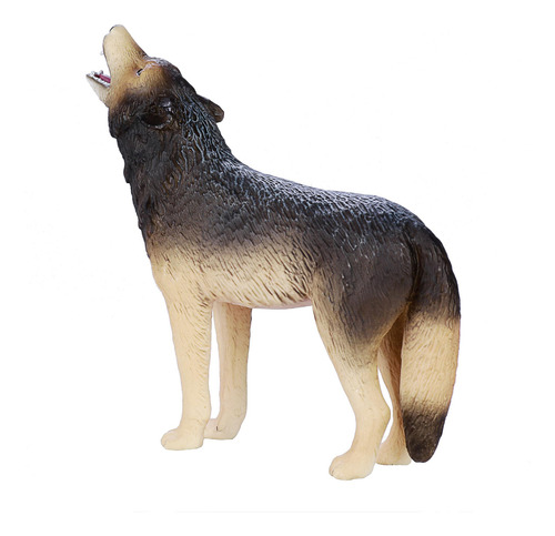Lobo De Madera Pintada A Mano Mojo Figura De Juguete