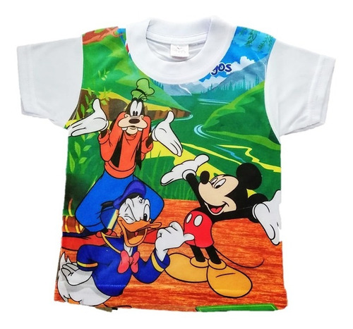 Camiseta Para Niños Estampado Mickey Y Sus Amigos 