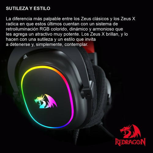 Imagen 5 de 8 de Diadema Gamer 7.1 Redragon H510-rgb Zeus X Con Micrófono