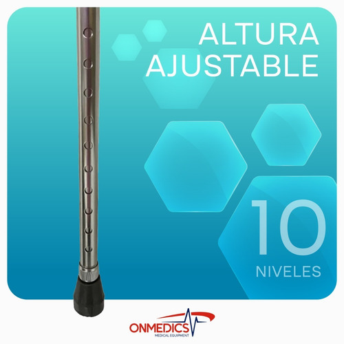 Imagen 3 de 6 de Bastón Ortopédico Ergonómico Ajustable Goma Antiderrapante