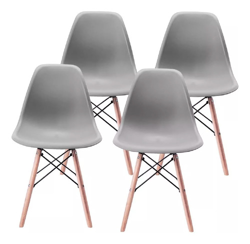 Set 4 Silla Tipo Eames De Comedor Modernas Colores