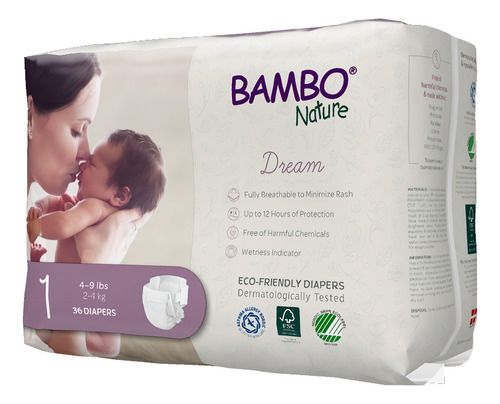 Pañales Bambo Nature Dream 216pz Talla 1 Género Sin género