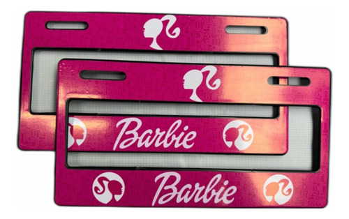 Porta Placa Para Auto Barbie  2pz