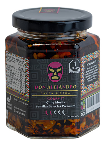 Don Alejandro Salsa Macha Gourmet Y/o Chicharrón Chile 3 Pza