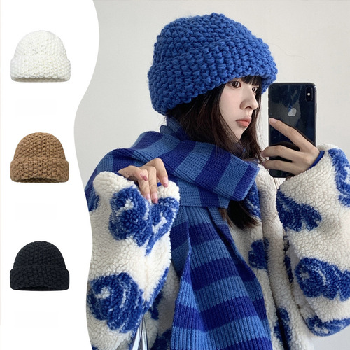 Gorro De Invierno Cálido Con Gorro De Punto Para Mujer