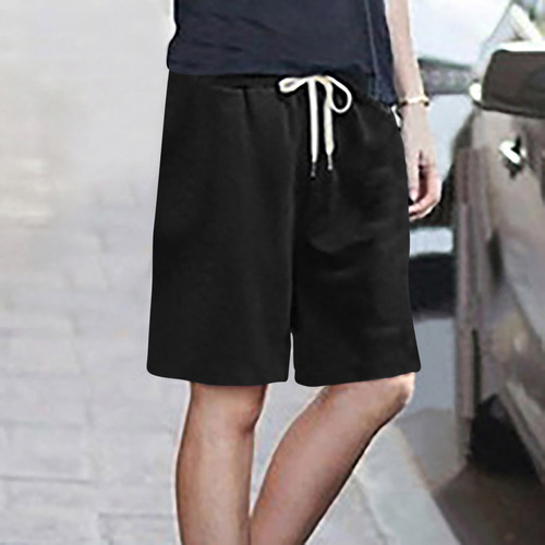 Pantalones Cortos Casuales Con Bolsillos Sueltos Y Cordones