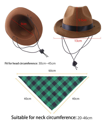 Disfraz De Vaquero Para Mascotas, Sombrero Compatible Con
