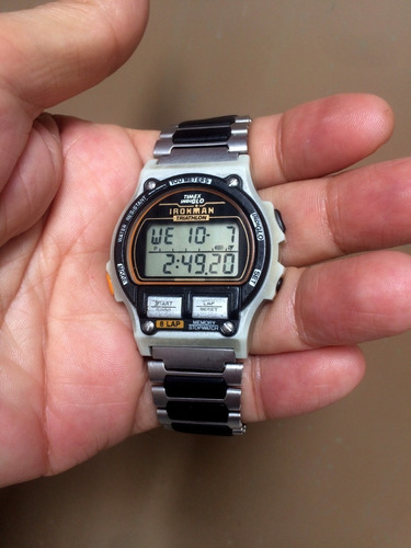 1ro.timex Ironman Triathlon 8 Lap Prata Made In Korea Raro
