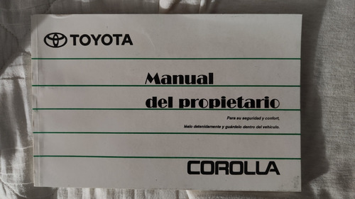 Manual De Usuario Del Toyota Corolla Años 94/98  De Agencia 
