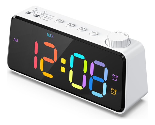 Anjank Reloj Despertador De Radio Fm Digital Para Dormitorio