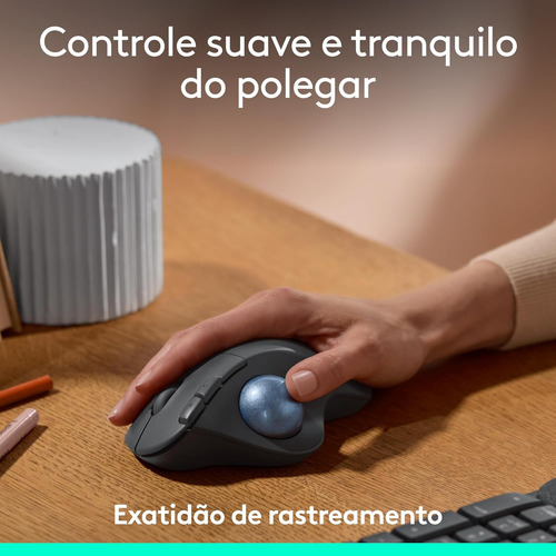 Mouse Logitech Trackball Ergo M575 Sem Fio Bluetooth Preto