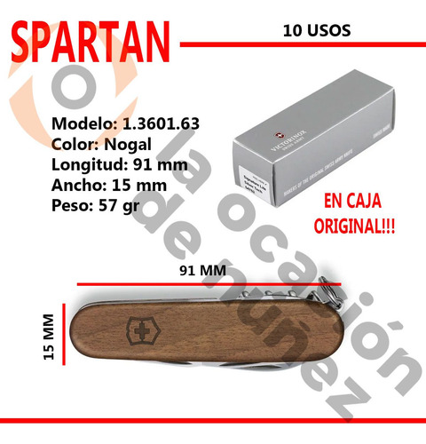 Imagen 2 de 7 de Cortaplumas Victorinox Navaja Spartan Suiza 10 Usos Original