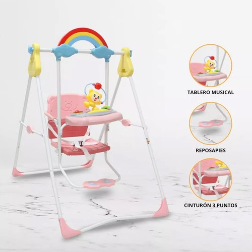 Mecedoras Y Columpios Bebés Músicajuguetes Plegable Silla Rojo Otro
