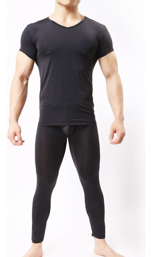 Conjunto De Camisetas De Seda Transparente Para Hombre, Con