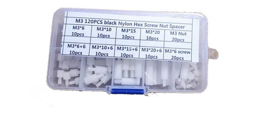 Kit Separadores De Pcb Nylon Blanco M3 200pcs