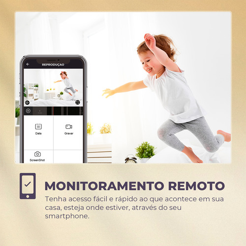 Câmera Inteligente Wifi Ekaza Hd 2k 3mp Onvif Visão Noturna Branco
