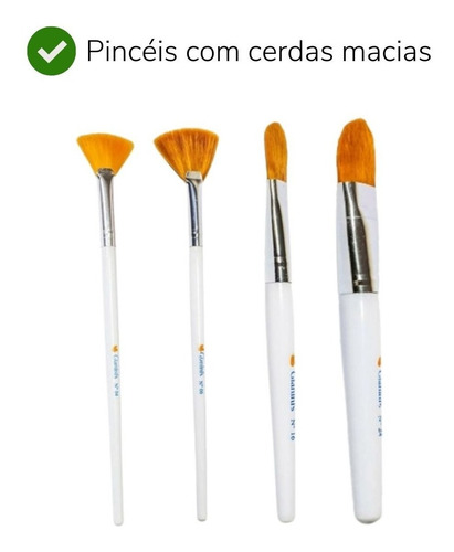 Imagem 2 de 6 de Kit Pincel Estética Com Mascara Desidratada E Cubeta Mini
