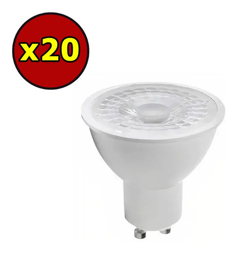 20 Ampolletas Gu10 7w Dicróico 38° 3000k Luz Cálida