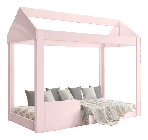 Cama Infantil Casinha Montessoriana Com Colchão Rosa J&a