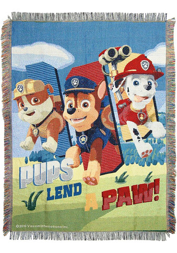 Nickelodeons Paw Patrol, Manta De Tapiz Tejido Lend A Paw, 4