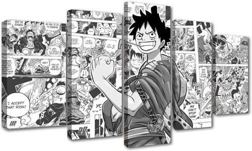 5 Cuadros Canvas One Piece Luffy Anime Manga Diseño Arte