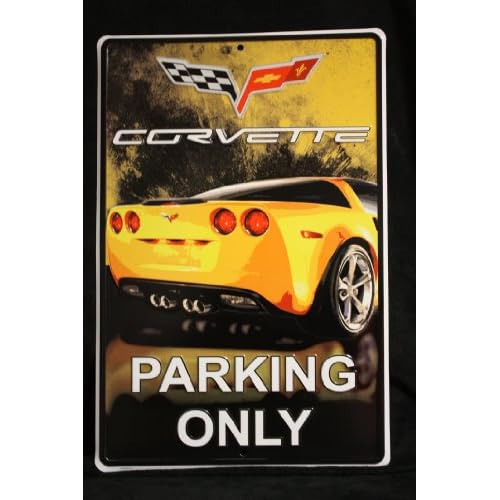 Señal De Estacionamiento Exclusivo Corvette, Cuatro Co...