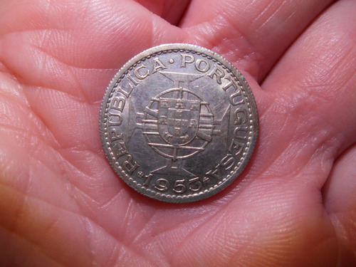 Moeda 10 Escudos 1953 Cabo Verde Em Prata Soberba - Única Ml (Usado)