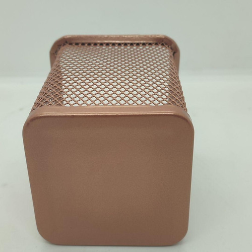Porta Caneta Lápis Aramado, Quadrado Rose Gold 10x8cm